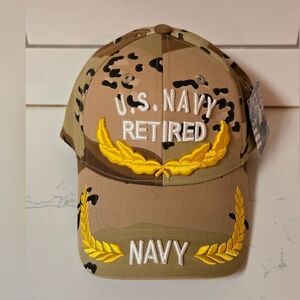 West Best Headwear U.S. Navy Retired Camouflage Embroidered Hook & Loop Hat OSFM